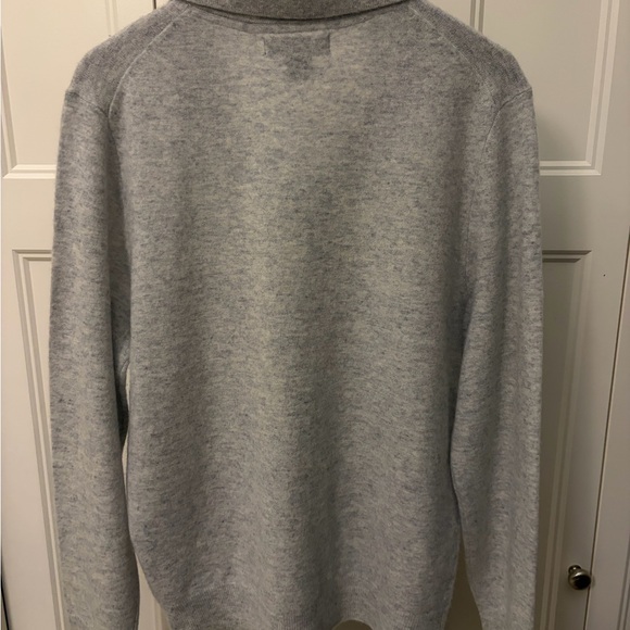 Christian Lacroix Light Gray Zip-Up Sweater. Cashmere & Wool blend crewneck - Picture 7 of 7
